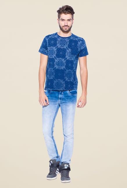 Mufti Indigo Slim Fit Round Neck T Shirt Mufti Indigo Slim Fit Round Neck T Shirt