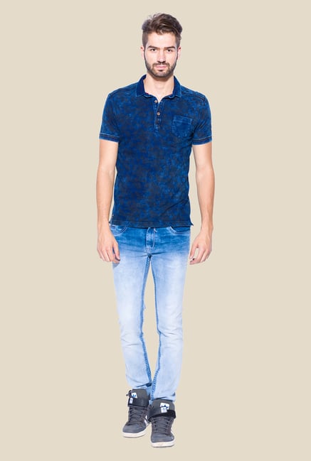 Mufti Indigo Slim Fit Polo T Shirt Mufti Indigo Slim Fit Polo T Shirt