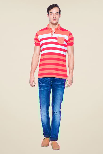 Mufti Orange Slim Fit Polo T Shirt Mufti Orange Slim Fit Polo T Shirt