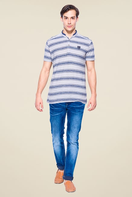Mufti Grey Slim Fit Henley T Shirt Mufti Grey Slim Fit Henley T Shirt