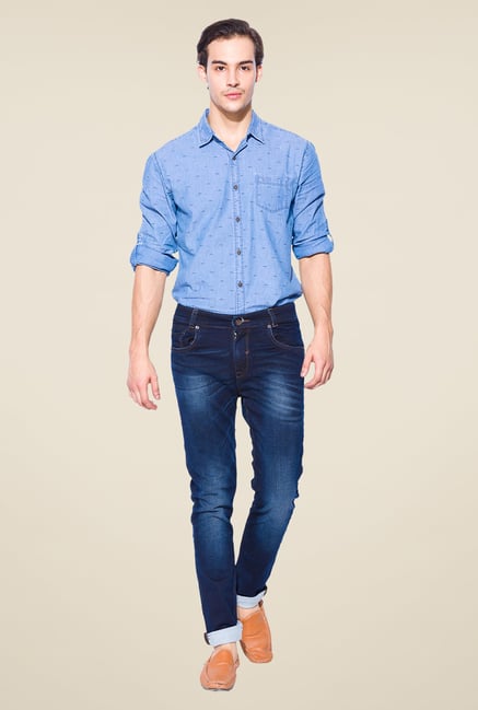 Mufti Blue Heavily Washed Jeans Mufti Blue Heavily Washed Jeans