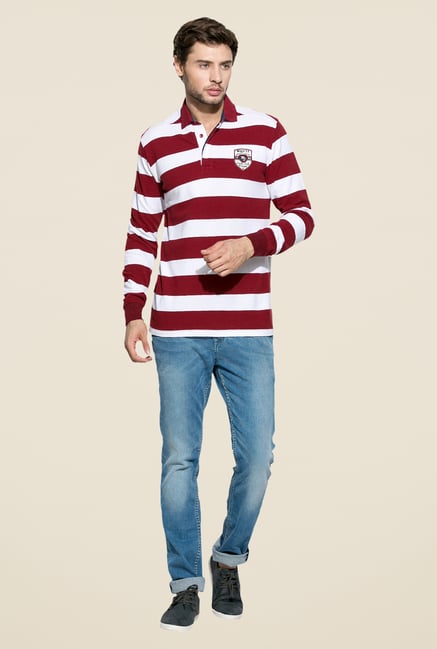 Mufti Red Slim Fit Polo T Shirt Mufti Red Slim Fit Polo T Shirt
