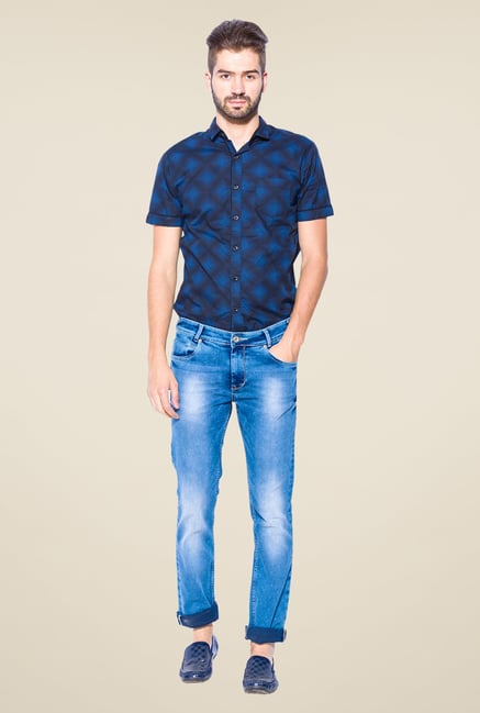 Mufti Blue Heavily Washed Jeans Mufti Blue Heavily Washed Jeans