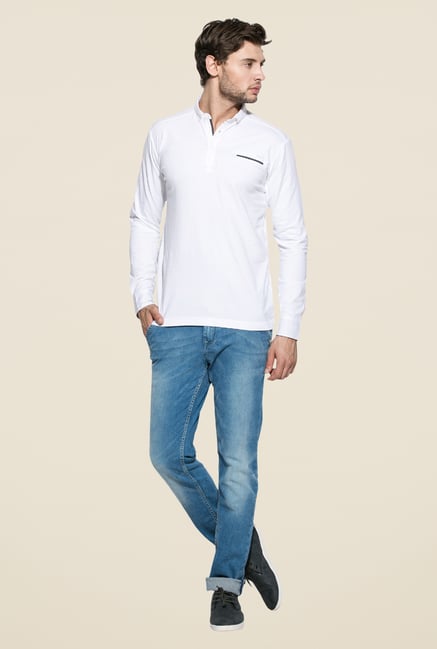 Mufti White Slim Fit Polo T Shirt Mufti White Slim Fit Polo T Shirt