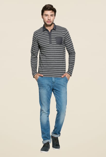 Mufti Grey Slim Fit Polo T Shirt Mufti Grey Slim Fit Polo T Shirt