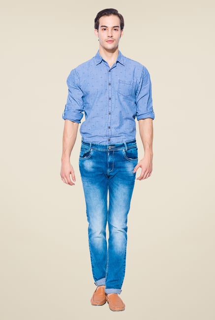 Mufti Blue Heavily Washed Jeans Mufti Blue Heavily Washed Jeans