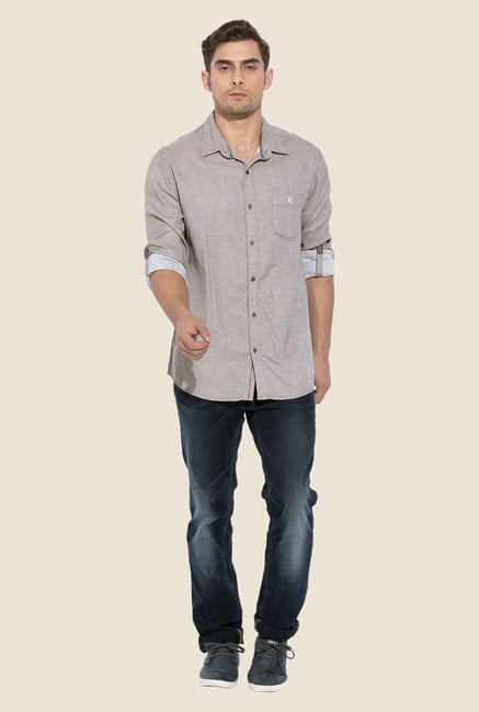Mufti Grey Solid Shirt Mufti Grey Solid Shirt