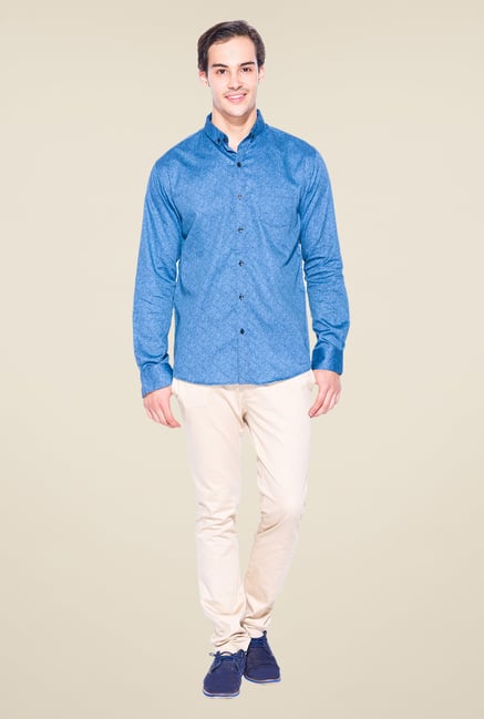 Mufti Blue Printed Shirt Mufti Blue Printed Shirt