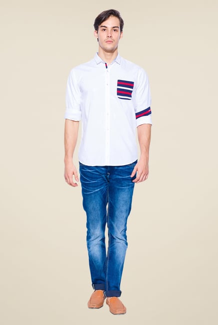 Mufti Sky Blue Solid Shirt Mufti Sky Blue Solid Shirt