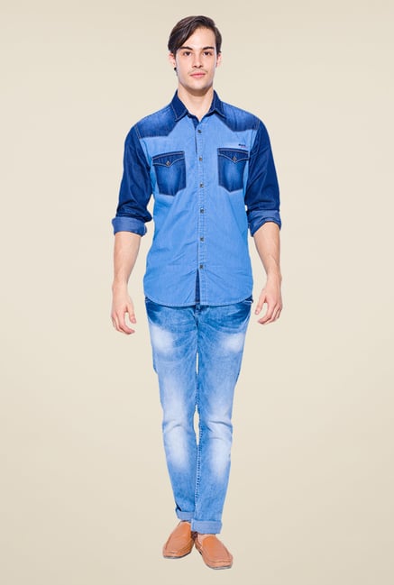 Mufti Light Blue Solid Shirt Mufti Light Blue Solid Shirt