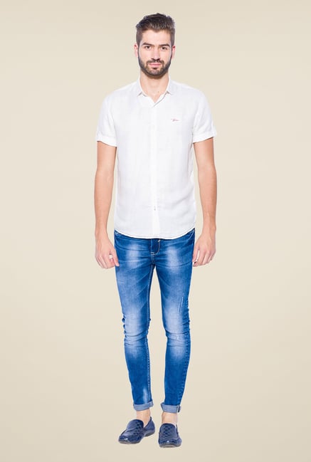 Mufti Ecru Solid Linen Shirt Mufti Ecru Solid Linen Shirt