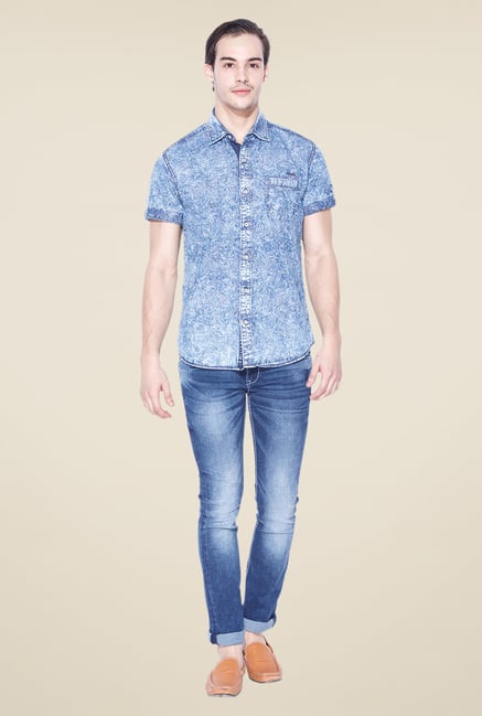 Mufti Blue Paisley Print Shirt Mufti Blue Paisley Print Shirt