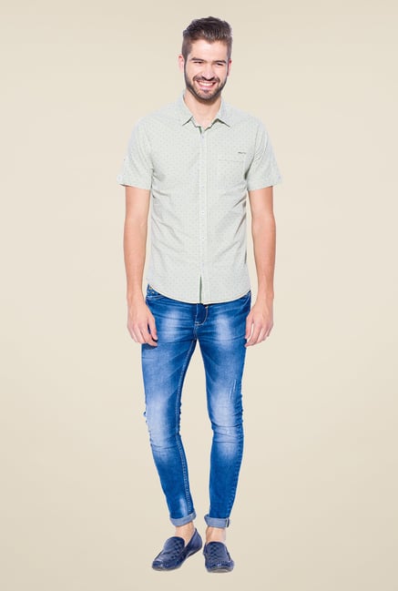 Mufti Green Printed Shirt Mufti Green Printed Shirt