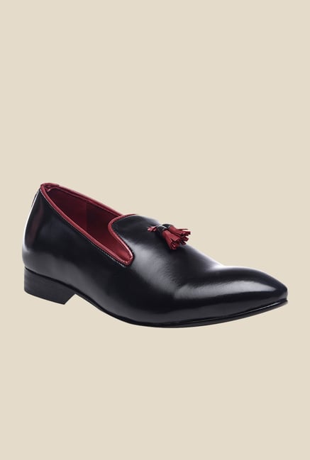 Bruno Manetti Black & Maroon Casual Moccasins Bruno Manetti Black & Maroon Casual Moccasins