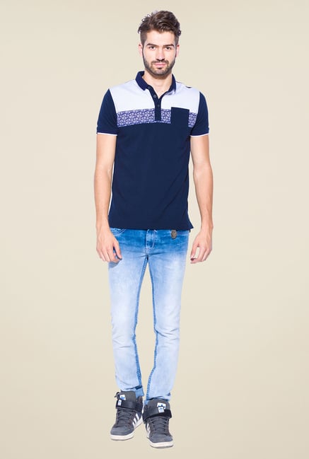 Mufti Navy Slim Fit Polo T Shirt Mufti Navy Slim Fit Polo T Shirt