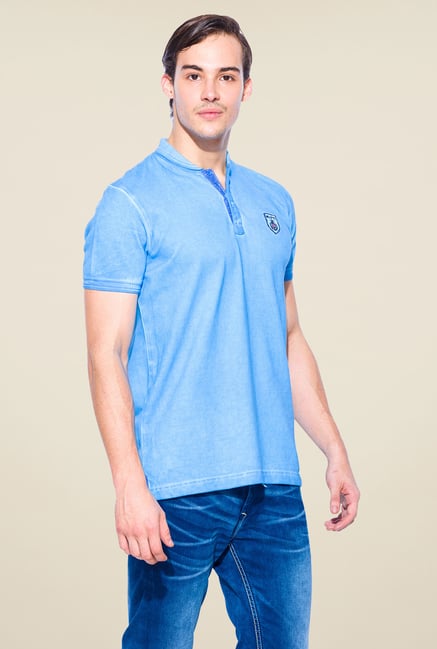 Mufti Blue Slim Fit Polo T Shirt Mufti Blue Slim Fit Polo T Shirt