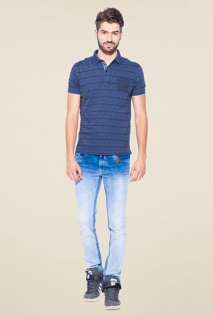 Mufti Navy Slim Fit Polo T Shirt Mufti Navy Slim Fit Polo T Shirt