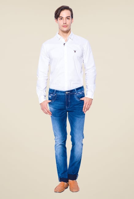 Mufti Medium Blue Distressed Jeans Mufti Medium Blue Distressed Jeans