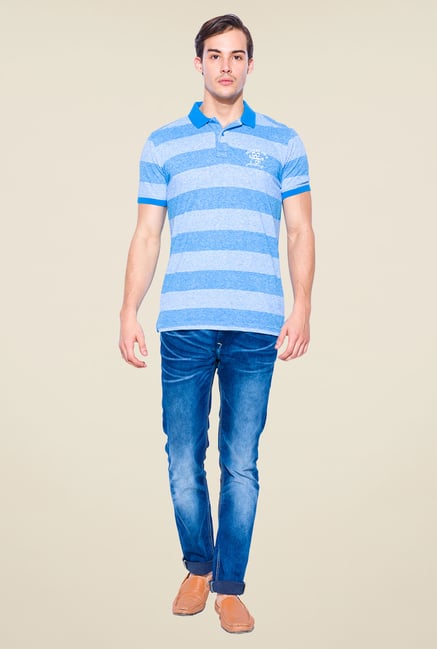 Mufti Blue Slim Fit Polo T Shirt Mufti Blue Slim Fit Polo T Shirt