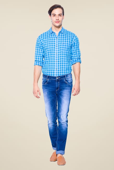 Mufti Blue Distressed Jeans Mufti Blue Distressed Jeans