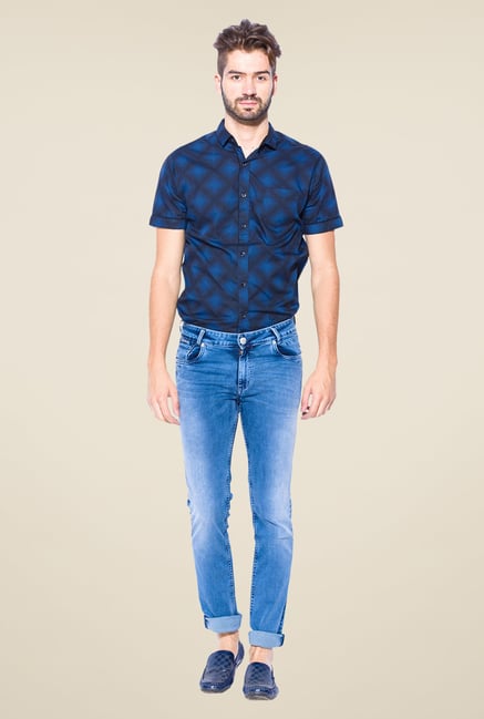 Mufti Blue Lightly Washed Skinny Fit Jeans Mufti Blue Lightly Washed Skinny Fit Jeans