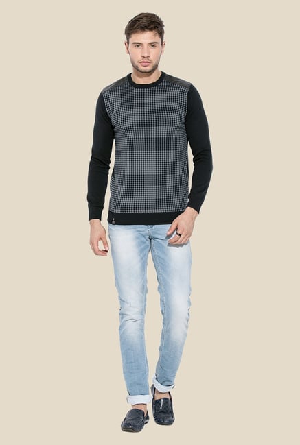 Mufti Grey & Black Houndstooth Sweatshirt Mufti Grey & Black Houndstooth Sweatshirt