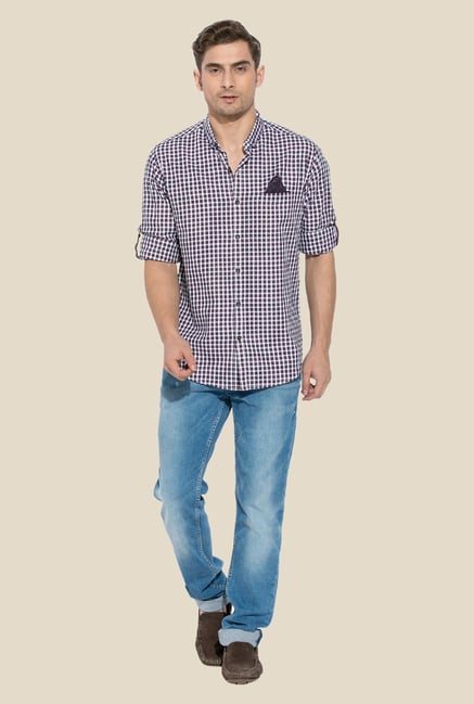 Mufti Red Checked Cotton Shirt Mufti Red Checked Cotton Shirt