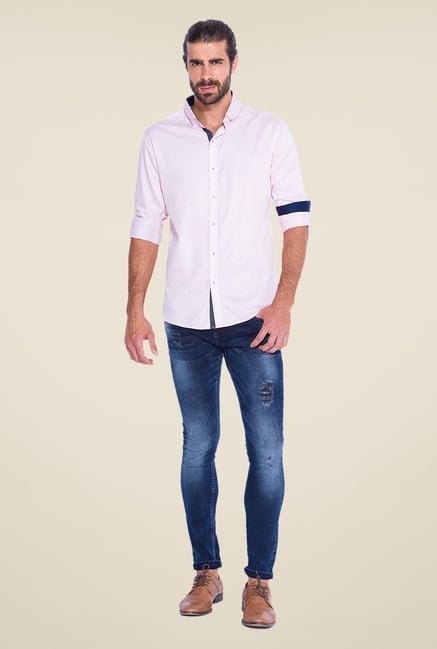 Mufti Light Pink Printed Shirt Mufti Light Pink Printed Shirt