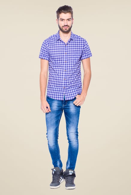 Mufti Blue Checked Shirt Mufti Blue Checked Shirt