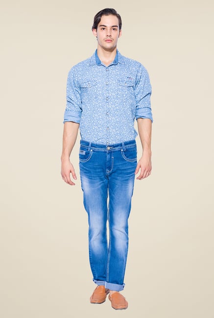 Mufti Blue Straight Fit Cotton Jeans Mufti Blue Straight Fit Cotton Jeans