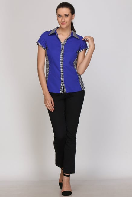 Kaaryah Blue Print Shirt Kaaryah Blue Print Shirt