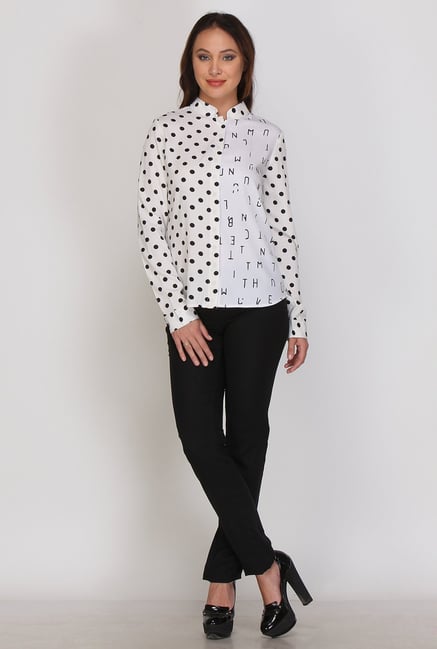 Kaaryah White Print Shirt Kaaryah White Print Shirt