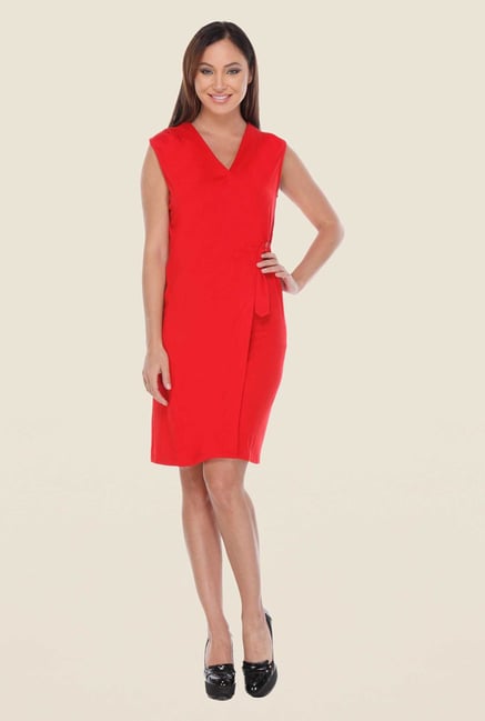 Kaaryah Red Solid Dress Kaaryah Red Solid Dress