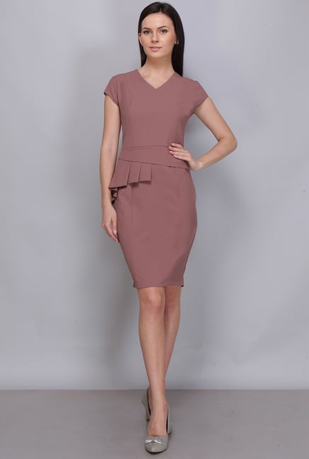 Kaaryah Pink Solid Dress Kaaryah Pink Solid Dress