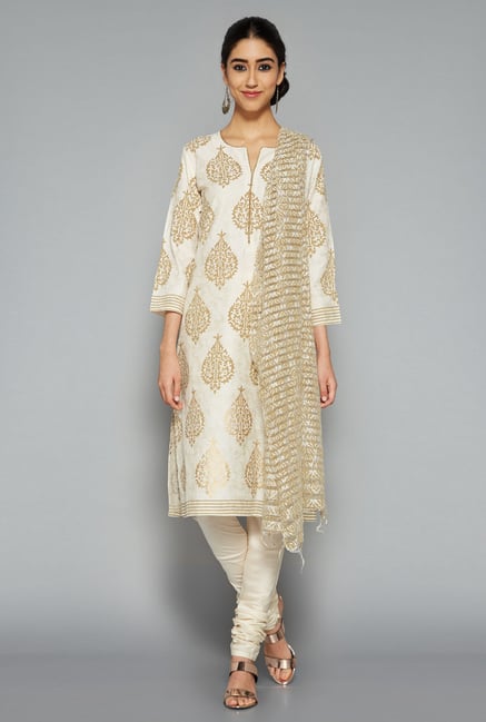 Vark by Westside Beige Printed Suit Set Vark by Westside Beige Printed Suit Set