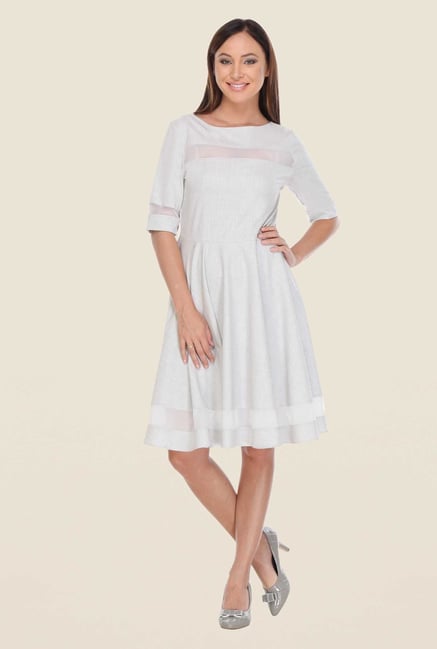 Kaaryah Beige Solid Dress Kaaryah Beige Solid Dress