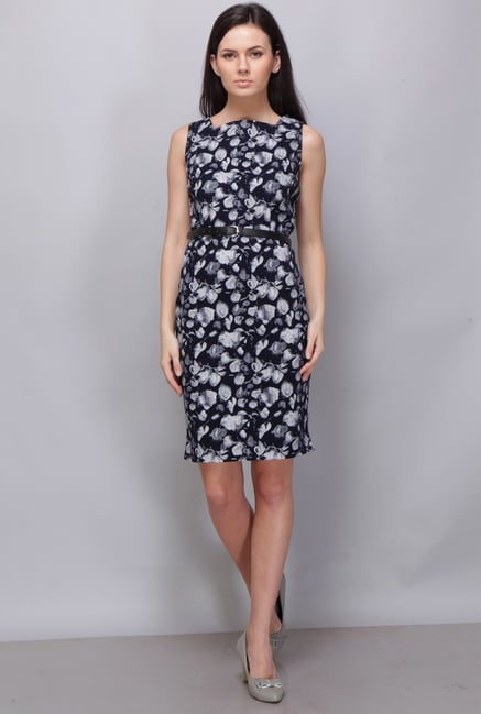 Kaaryah Navy Printed Dress Kaaryah Navy Printed Dress