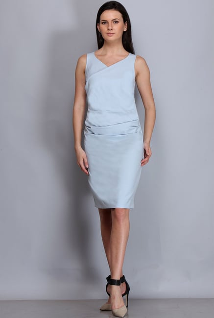 Kaaryah Light Blue Solid Dress Kaaryah Light Blue Solid Dress