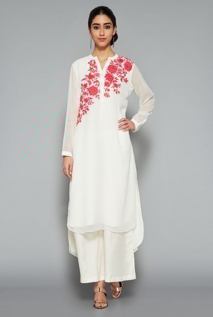 Vark by Westside Off White Embroidered Suit Set Vark by Westside Off White Embroidered Suit Set