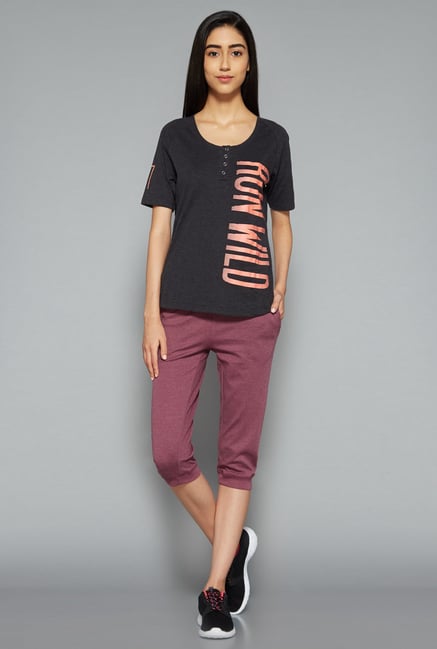 Westsport by Westside Grey Printed Top Westsport by Westside Grey Printed Top