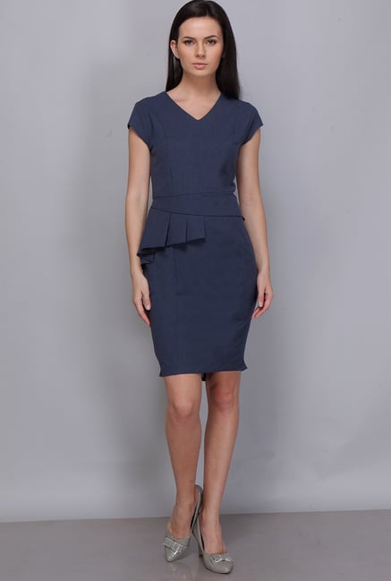 Kaaryah Blue Solid Dress Kaaryah Blue Solid Dress