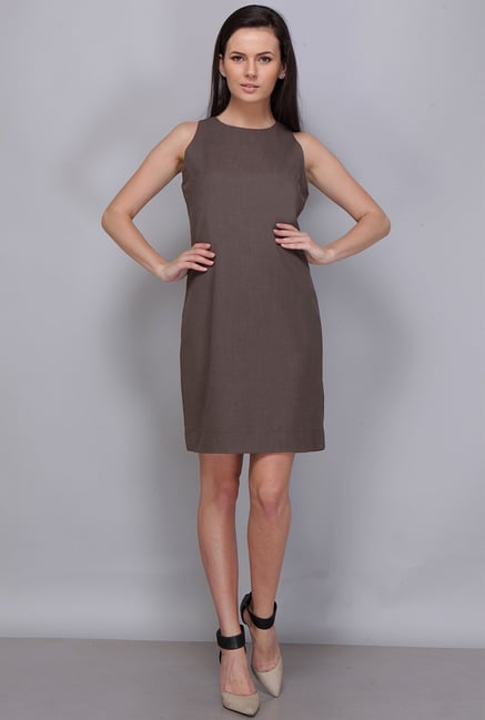 Kaaryah Coffee Solid Dress Kaaryah Coffee Solid Dress