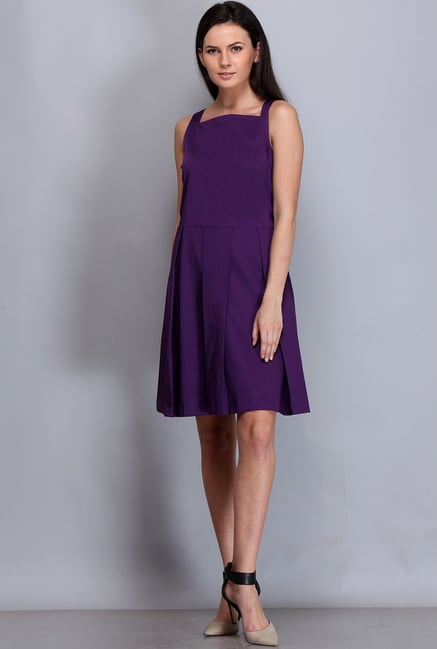 Kaaryah Purple Solid Dress Kaaryah Purple Solid Dress