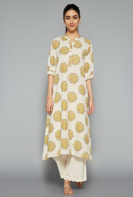 Utsa by Westside Off White Floral Print Kurta Utsa by Westside Off White Floral Print Kurta