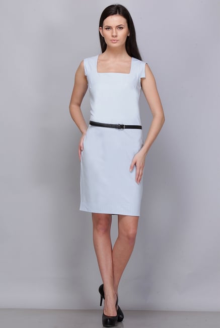 Kaaryah Light Blue Solid Dress Kaaryah Light Blue Solid Dress