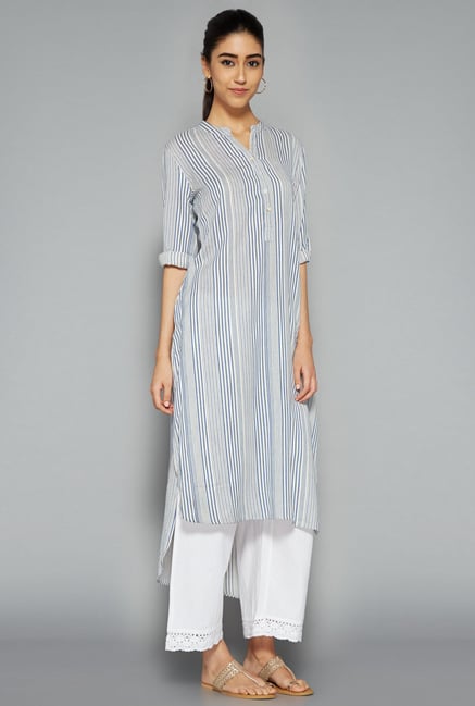 Utsa by Westside Indigo & White Striped Kurta Utsa by Westside Indigo & White Striped Kurta