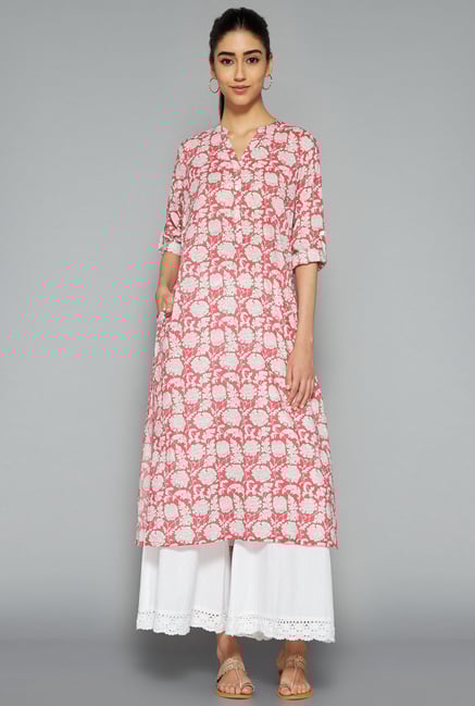 Utsa by Westside Pink Floral Print Kurta Utsa by Westside Pink Floral Print Kurta
