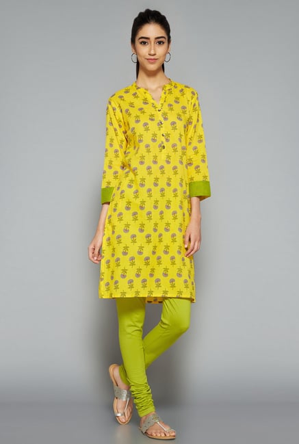 Utsa by Westside Yellow Floral Print Kurti Utsa by Westside Yellow Floral Print Kurti