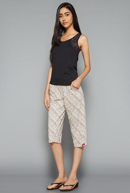 Intima by Westside Off White Printed Capris Intima by Westside Off White Printed Capris
