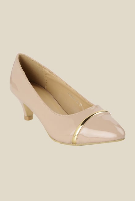 Bruno Manetti Beige Kitten Heeled Pumps Bruno Manetti Beige Kitten Heeled Pumps